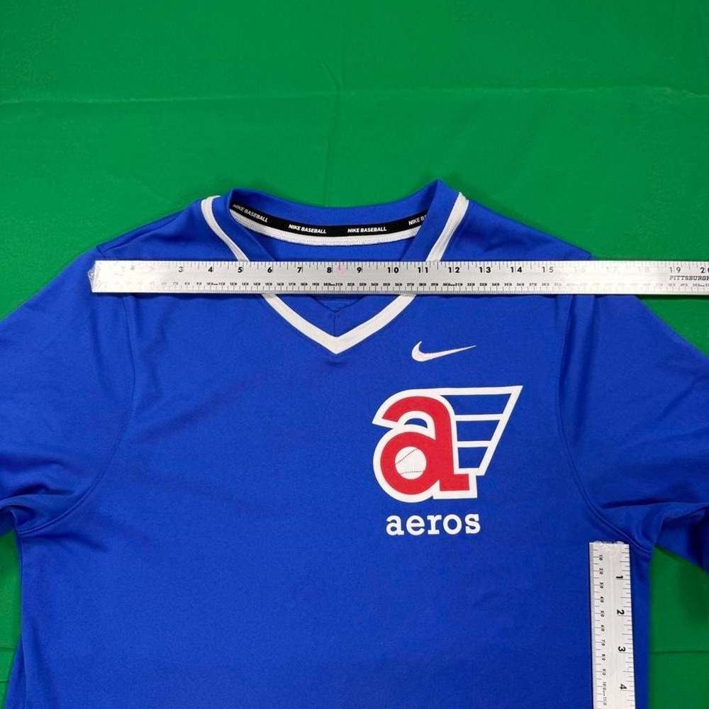 Nike Aeros blue jersey with white trim on collar and sleeves, size S - Picture 5 of 7